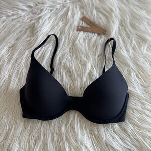 Skims Fits Everybody Scoop Plunge Bra Onyx Size 34C